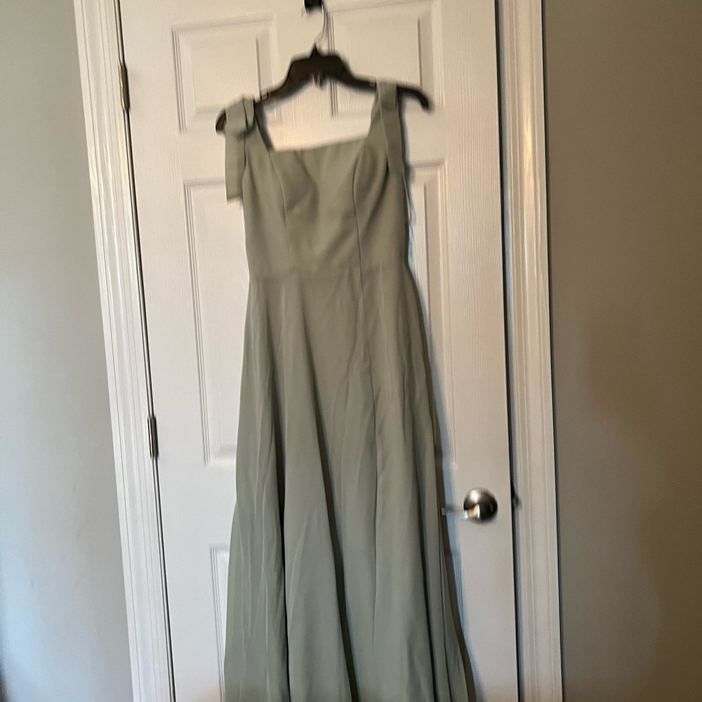 JJs House Green Sundress Square Neck Sleeveless